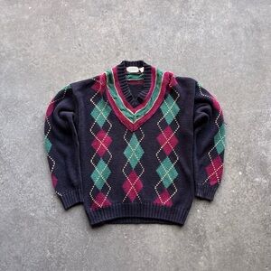 vintage 90’s argyle knit